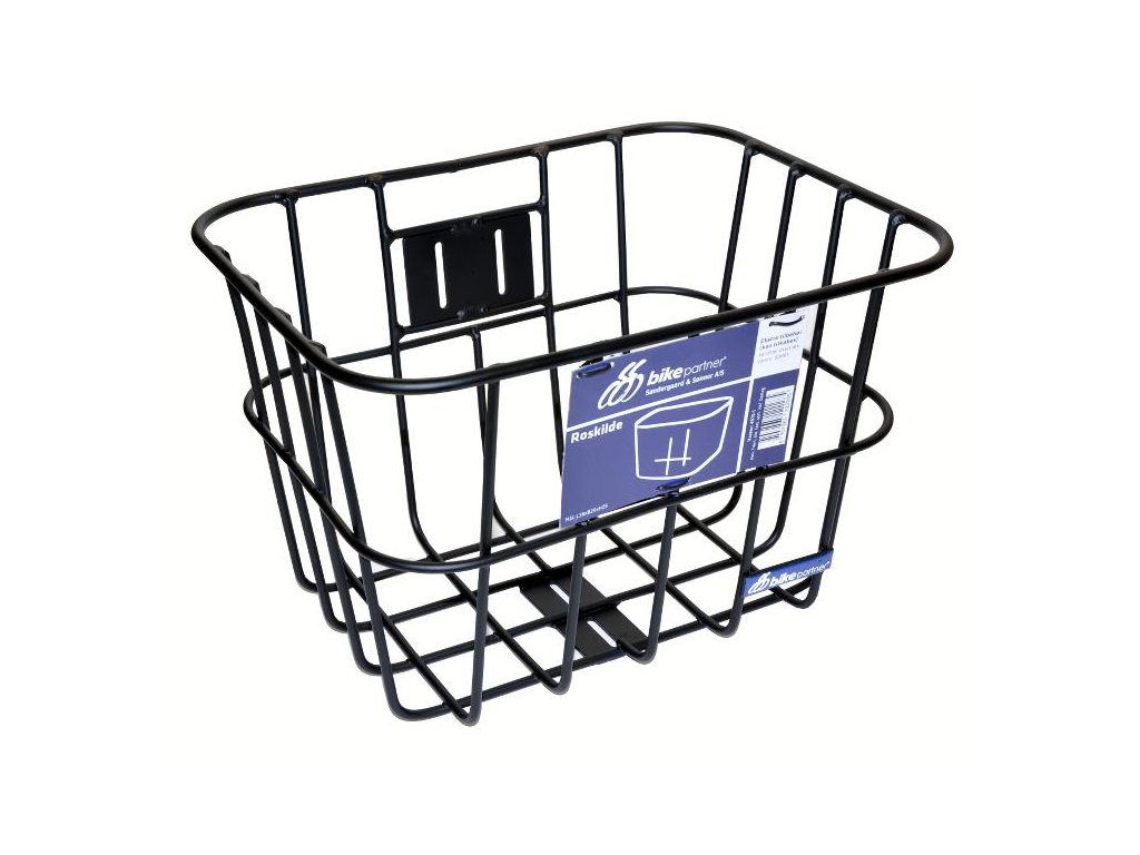 BikePartner Bike Partner – Roskilde – Cykelkurv Til Front – Matsort Alu – Med Beslag 1 BikePartner Bike Partner – Roskilde – Cykelkurv Til Front – Matsort Alu – Med Beslag