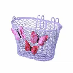 Basil – Jasmin – Cykelkurv Til Børnecykel – 12″-20″ – Lilla Med Sommerfugle
